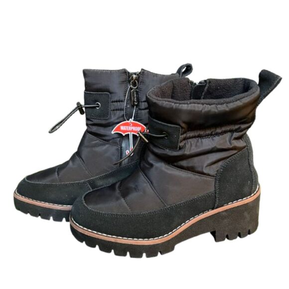 NWOB Blondo Darci Puffer Waterproof Black Ankle Boots Size 5.5M - Picture 1 of 5